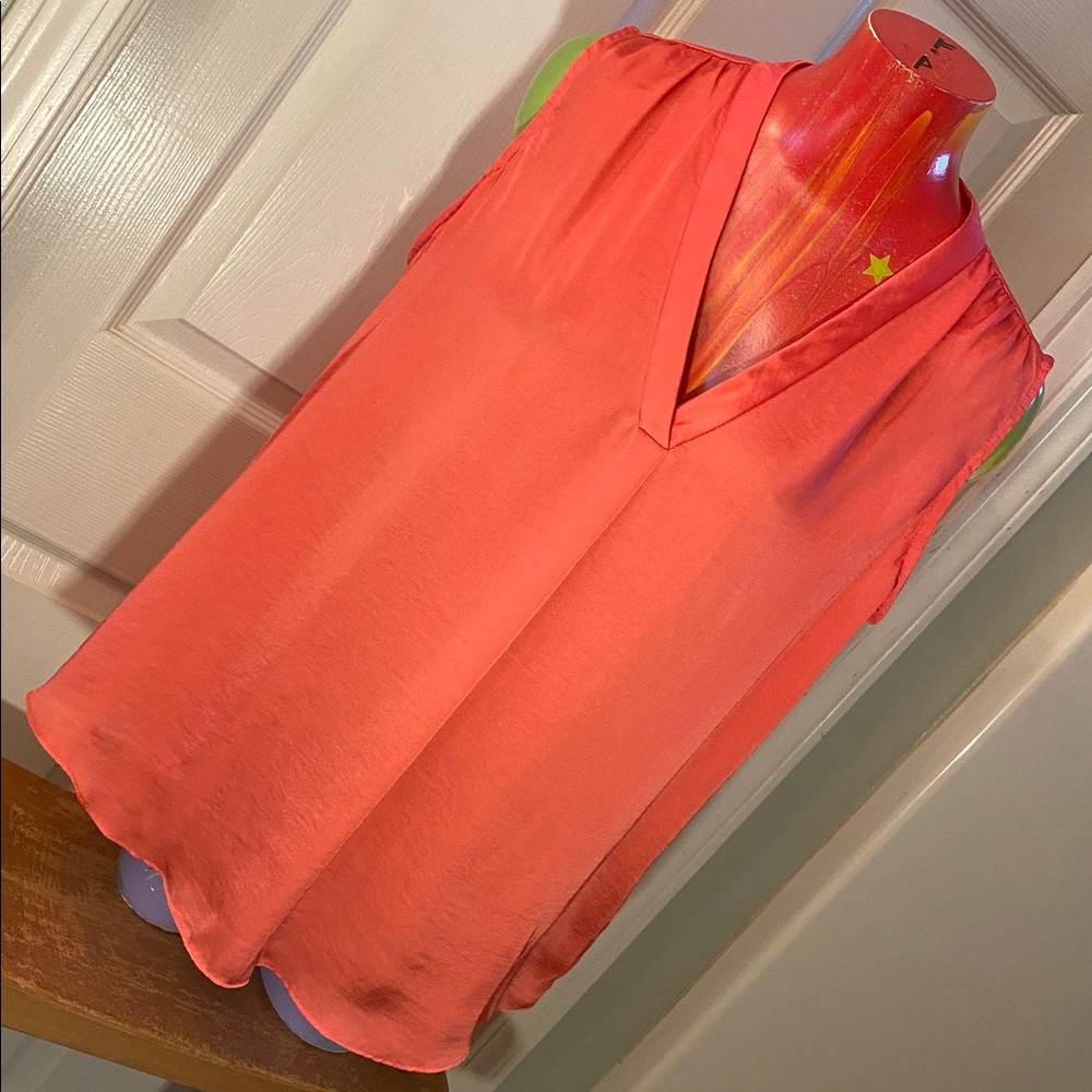 Vince Camuto Vibrant Coral Sleeveless Blouse
